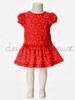Deux Par Deux Red Embroidered Cap Sleeve Dress Deux Par Deux Red Embroidered Cap Sleeve Dress
