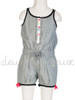 Deux par Deux Gray Jumpsuit w/ Front Ruffles & Colorful Buttons Deux par Deux Gray Jumpsuit w/ Front Ruffles & Colorful Buttons