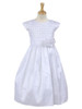 White Ribbon Bodice Taffeta Dress