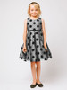Silver Polka Dot Flocked Mesh Dress