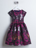 Plum Large Floral Embroidered Brocade Dress