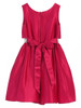 Fuchsia Satin w/ Sequin Waist Trim Dress