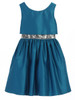 Peacock Satin w/ Sequin Waist Trim Dress Peacock Satin w/ Sequin Waist Trim Dress