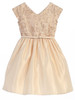 Champagne Ribbon & Sequin Embroidered Satin Dress Champagne Ribbon & Sequin Embroidered Satin Dress