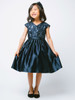 Navy Ribbon & Sequin Embroidered Satin Dress Navy Ribbon & Sequin Embroidered Satin Dress