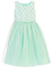 Mint Cross Hatch Satin w/ Tulle Dress Mint Cross Hatch Satin w/ Tulle Dress