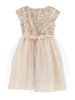 Champagne 2 Tier Tulle Dress w/ Sequin Top