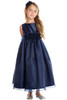 Sweet Kids SK723 Navy Blue Satin & Organza w/ Flower Waistband Dress Sweet Kids SK723 Navy Blue Satin & Organza w/ Flower Waistband Dress