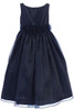 Sweet Kids SK723 Navy Blue Satin & Organza w/ Flower Waistband Dress Sweet Kids SK723 Navy Blue Satin & Organza w/ Flower Waistband Dress