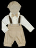 Tan Bermuda Set w/ Suspenders & Hat
