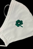 Embroidered Green Shamrock 100% 2-Ply Cotton Face Shaped Mask w/ Embroidered Embroidered Green Shamrock 100% 2-Ply Cotton Face Shaped Mask w/ Embroidered