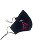 Black Embroidered Fuchsia Ice Skates on Black 100% 2-Ply Cotton Face Shaped Mask Black Embroidered Fuchsia Ice Skates on Black 100% 2-Ply Cotton Face Shaped Mask