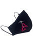 Black Embroidered Fuchsia Ice Skates on Black 100% 2-Ply Cotton Face Shaped Mask Black Embroidered Fuchsia Ice Skates on Black 100% 2-Ply Cotton Face Shaped Mask