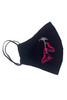 Black Embroidered Fuchsia Ice Skates on Black 100% 2-Ply Cotton Face Shaped Mask Black Embroidered Fuchsia Ice Skates on Black 100% 2-Ply Cotton Face Shaped Mask