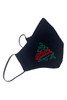 Merry Christmas Embroidered Black 100% 2-Ply Cotton Face Shaped Mask