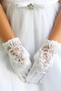 Angels Garments GL-503G White Embroidered & Pearl Gloves Angels Garments GL-503G White Embroidered & Pearl Gloves