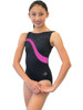 ChloeNoel Black Body w/ Fuchsia Stripe & Crystals Leotard ChloeNoel Black Body w/ Fuchsia Stripe & Crystals Leotard