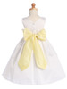 Gwen and Zoe White Polyester Dupioni Dress w/ Detachable Sash & Flower Gwen and Zoe White Polyester Dupioni Dress w/ Detachable Sash & Flower