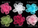 Glitter Crystal Tulle Flower w/ Three Stone Hair Clip