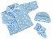 Blue w/ White Dots Poly Fleece Bootie Set Blue w/ White Dots Poly Fleece Bootie Set