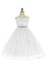 Audrey Bean White Flower Lace w/ Sequins Glitter Mesh Skirt & Belt Audrey Bean White Flower Lace w/ Sequins Glitter Mesh Skirt & Belt