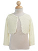 Ivory Knit Sleeve Bolero with Lace Trim Ivory Knit Sleeve Bolero with Lace Trim