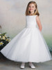 Joan Calabrese White Ruched Bodice Tulle Dress