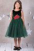 Kid's Dream 396 Green Velvet Rose Patch Dress Kid's Dream 396 Green Velvet Rose Patch Dress