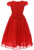 Kiki Kids 6420 Red Chiffon Dress w/ Rhinestone Belt