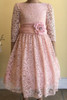 Kiki Kids 6466 Blush 3/4 Sleeve Floral Lace Dress
