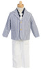 Blue/White Boys Striped Seersucker Suit w/Cotton Pants- FINAL SALE Blue/White Boys Striped Seersucker Suit w/Cotton Pants- FINAL SALE