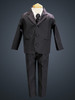 Black 5 Piece Three Button Satin Tuxedo w/ Vest & Tie Black 5 Piece Three Button Satin Tuxedo w/ Vest & Tie