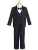 Black 5 Piece Two Button Tuxedo w/ Vest & Bowtie Black 5 Piece Two Button Tuxedo w/ Vest & Bowtie