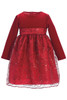 Swea Pea & Lilli Red C514 Stretch Velvet & Corded Sequins Dress Swea Pea & Lilli Red C514 Stretch Velvet & Corded Sequins Dress