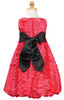 Fuchsia Ribboned Taffeta A-Line Dress Fuchsia Ribboned Taffeta A-Line Dress