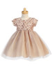 Champagne Ribboned Tulle Dress w/ Tulle Skirt Champagne Ribboned Tulle Dress w/ Tulle Skirt
