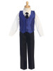 Royal Blue Boys Poly Silk Vest & Black Pant Set- FINAL SALE Royal Blue Boys Poly Silk Vest & Black Pant Set- FINAL SALE