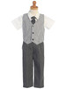 Charcoal Seersucker Vest & Pants Set- FINAL SALE