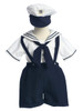 White Sailor Suspender Shorts Set White Sailor Suspender Shorts Set