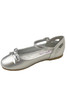 Gwen & Zoe GZ5503 Silver Flat w/ Bow & Ankle Strap Shoe Gwen & Zoe GZ5503 Silver Flat w/ Bow & Ankle Strap Shoe