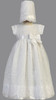 White Christening Embroidered Organza Gown w/ Sequins White Christening Embroidered Organza Gown w/ Sequins