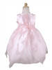 Pink Flower Girl Dress - Organza Dress w/ Rosebuds