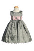 Grey Flower Girl Dresses - Embroidered Polka-Dot Dress