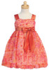 Orange Floral Tulle w/ Taffeta Straps & Sash Orange Floral Tulle w/ Taffeta Straps & Sash