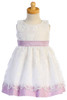 Swea Pea & Lilli M748 White Embroidered Mesh w/ Lilac Poly Silk Trim Swea Pea & Lilli M748 White Embroidered Mesh w/ Lilac Poly Silk Trim