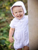 Boys Christening Cotton Weaved Romper w/ Detachable Gown Boys Christening Cotton Weaved Romper w/ Detachable Gown