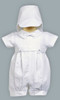 Boys Christening Cotton Weaved Romper w/ Detachable Gown Boys Christening Cotton Weaved Romper w/ Detachable Gown