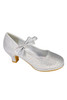 Swea Pea & Lilli PEARL Silver High Heel w/ Bow & Strap Swea Pea & Lilli PEARL Silver High Heel w/ Bow & Strap