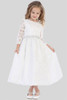 Swea Pea & Lilli SP156 White Lace w/ Silver Corded Floral Trim Swea Pea & Lilli SP156 White Lace w/ Silver Corded Floral Trim
