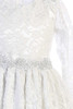 Swea Pea & Lilli SP156 White Lace w/ Silver Corded Floral Trim Swea Pea & Lilli SP156 White Lace w/ Silver Corded Floral Trim